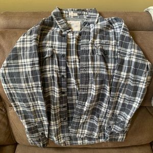 American Eagle Athletic Fit Plaid Button Up